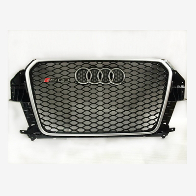 Skirt Protector Bumper Lip Guard Black Color Car Front Bumper Facelift Grill For Audi A3 RSQ3 Front Grill Mesh Design 2012-2014 ABS Material